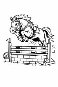 tegning af hest springer over forhindringer – dynamic comic