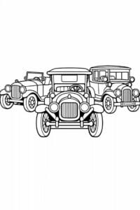 tegning af veteranbil – classic outline