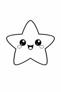 tegning af cute stjerne der smiler – kawaii