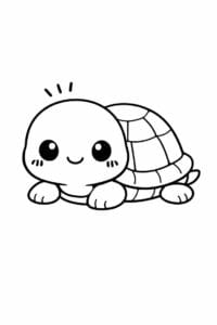 tegning af cute skildpadde – kawaii