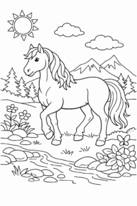Tegning af hest – bold and easy