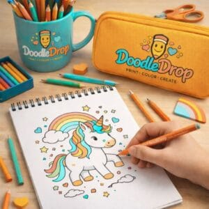 DoodleDrop tegninger til print og farvelægning