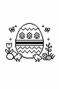 tegning af påskeæg i pixeleret stil – pixel art