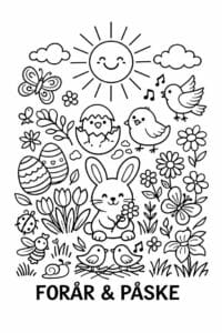 tegning af forår og påske symboler – decorative illustration