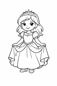 tegning af prinsesse med venligt udtryk – gentle cartoon