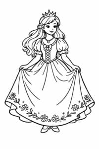 tegning af prinsesse i vintage eventyrstil – vintage illustration
