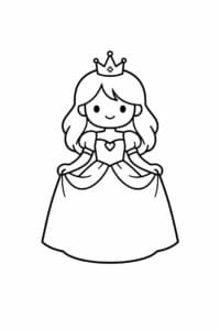 tegning af prinsesse i minimalistisk stil – minimalist cartoon