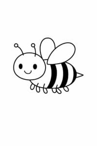 tegning af bi i enkel stregtegning – simple line art