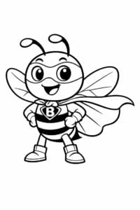 tegning af bi som superhelt med kappe – superhero cartoon