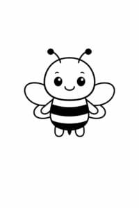tegning af bi med ansigt i minimalistisk stil – minimalist cartoon