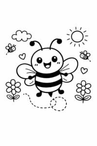 tegning af bi i doodle-tegning – doodle art