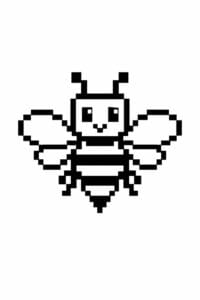 tegning af bi i pixeleret stil – pixel art