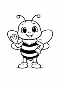 tegning af bi med venligt menneskeligt udtryk – anthropomorphic