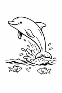 tegning af delfin i vintage børnebogsstil – vintage illustration