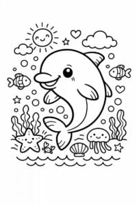 tegning af delfin i doodle-tegning – doodle art