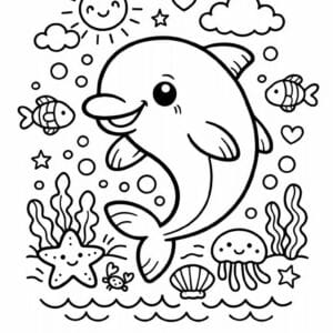tegning af delfin i doodle-tegning - doodle art