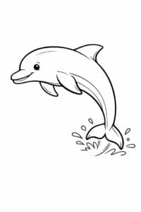 tegning af delfin i semi-realistisk stil – semi-realistic