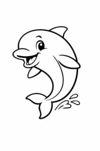 tegning af delfin i klassisk tegneseriestil – classic cartoon