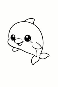 tegning af delfin i chibi-stil – chibi