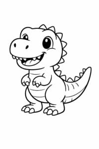 tegning af sød tyrannosaurus rex smiler – cute cartoon tegning af sød tyrannosaurus rex smiler – cute cartoon