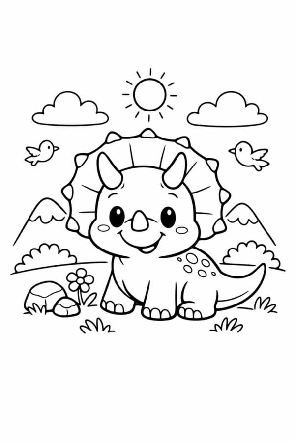 Tegninger af Dinosaurer til print & farvelægning » DoodleDrop