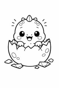 tegning af baby dinosaur klækker fra æg – kawaii tegning af baby dinosaur klækker fra æg – kawaii