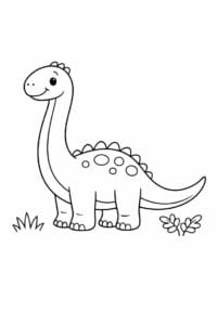 tegning af brontosaurus med lang hals – soft pastel tegning af brontosaurus med lang hals – soft pastel