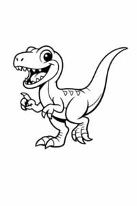tegning af velociraptor i sjov stil – funny cartoon tegning af velociraptor i sjov stil – funny cartoon