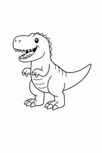 tegning af t-rex i enkel stregtegning – simple line art tegning af t-rex i enkel stregtegning – simple line art