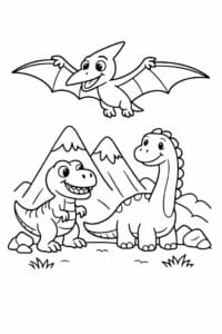 tegning af pterodactyl flyver over bjerge – fantasy cartoon tegning af pterodactyl flyver over bjerge – fantasy cartoon