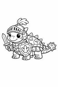 tegning af ankylosaurus med rustning – cute cartoon tegning af ankylosaurus med rustning – cute cartoon