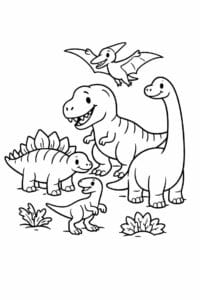 tegning af dinosaurer i juratiden – storybook style tegning af dinosaurer i juratiden – storybook style