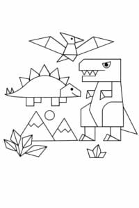 tegning af dinosaur i geometriske former – geometric art tegning af dinosaur i geometriske former – geometric art