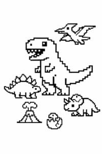 tegning af dinosaur i pixeleret stil – pixel art