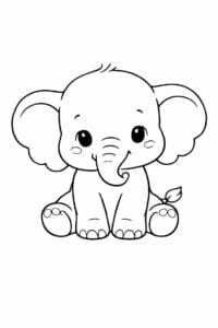 tegning af elefant i blød akvarelstil – watercolor style