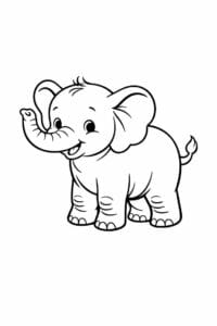 tegning af elefant i vintage børnebogsstil – vintage illustration