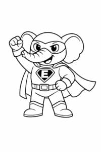 tegning af elefant som superhelt – superhero cartoon