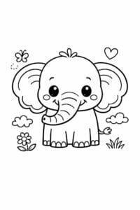 tegning af elefant i doodle-tegning – doodle art