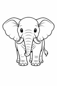 tegning af elefant i semi-realistisk stil – semi-realistic
