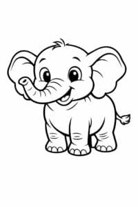 tegning af elefant i klassisk tegneseriestil – classic cartoon