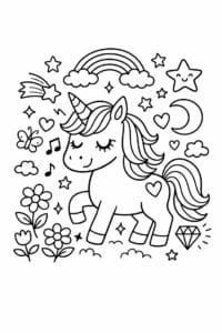 tegning af enhjørning i doodle-tegning – doodle art