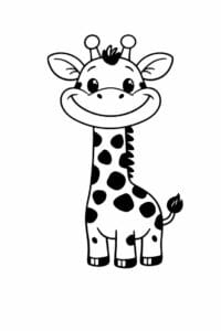 tegning af sød giraf med langt smil – cute cartoon