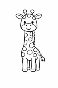 tegning af giraf i enkel stregtegning – simple line art