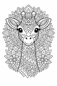 tegning af giraf i mandala mønster – mandala coloring