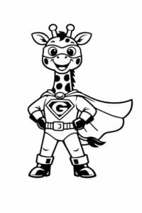 tegning af giraf som superhelt – superhero cartoon