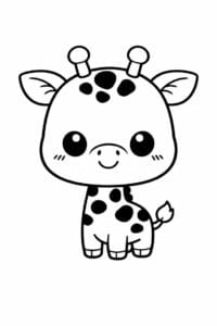 tegning af chibi giraf med stort hoved – chibi