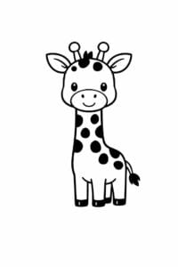 tegning af giraf i minimalistisk stil – minimalist cartoon