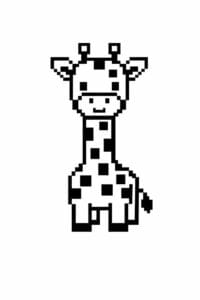 tegning af giraf i pixeleret stil – pixel art
