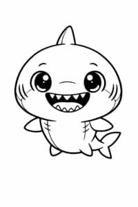 tegning af chibi haj med stort hoved – chibi