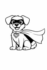 tegning af hund med superheltekappe – superhero cartoon